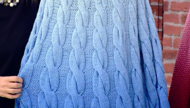 Açıktan Koyuya Renk Geçişli Saç Örgü Hırka