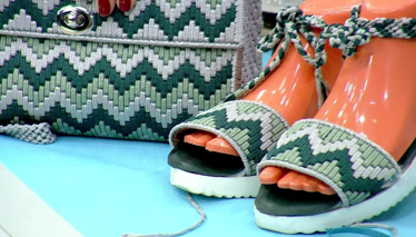 Yazlık Kanvas Sandalet ve Çanta Takımı 