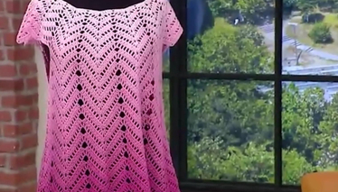 Açıktan Koyuya Renk Geçişli Tığ İşi Bluz