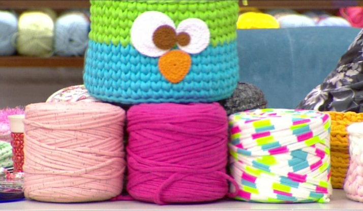 Penye İple Kapaklı Sepet