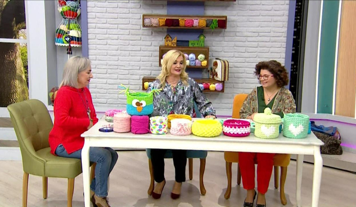 Penye İple Kapaklı Sepet