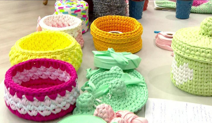 Penye İple Kapaklı Sepet